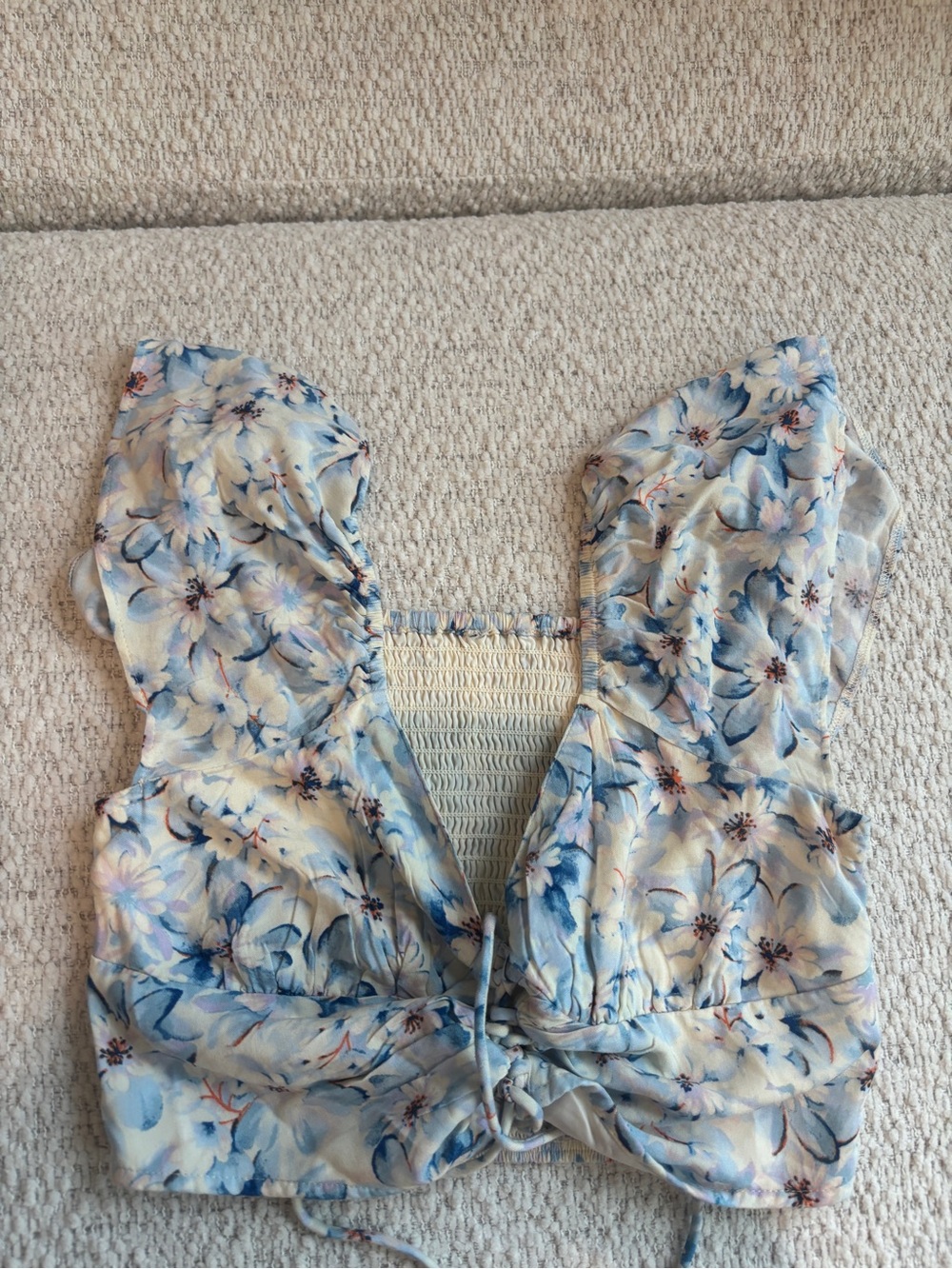 Unk Blue Floral Crop Top